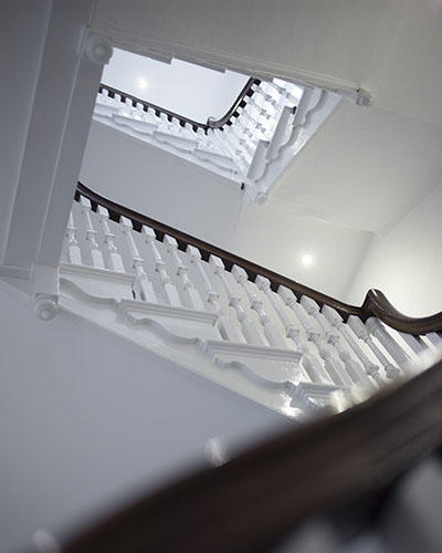 The staircase in Barrington House