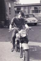 Man on a motor bike in the 1960s