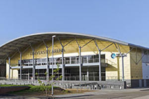 An outside shot of the arena