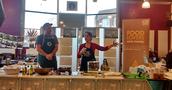 Staff sell local food lunches