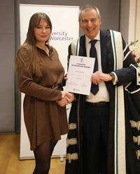 Patricia Eriksson receiving award