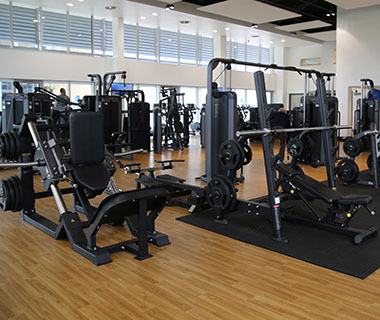 A shot of the gym inside th Riverside Building
