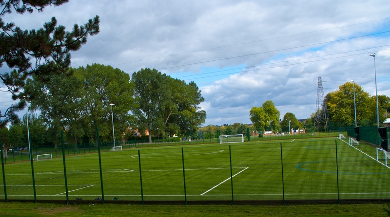 A sports field in the sunshine