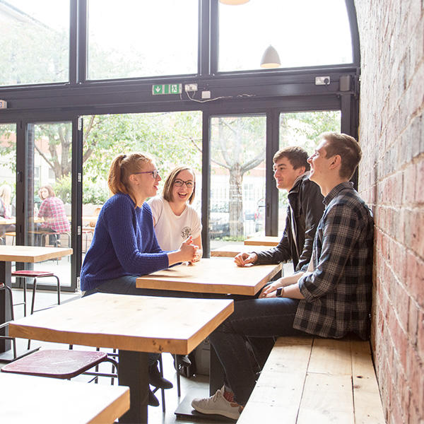 students in a coffee shop