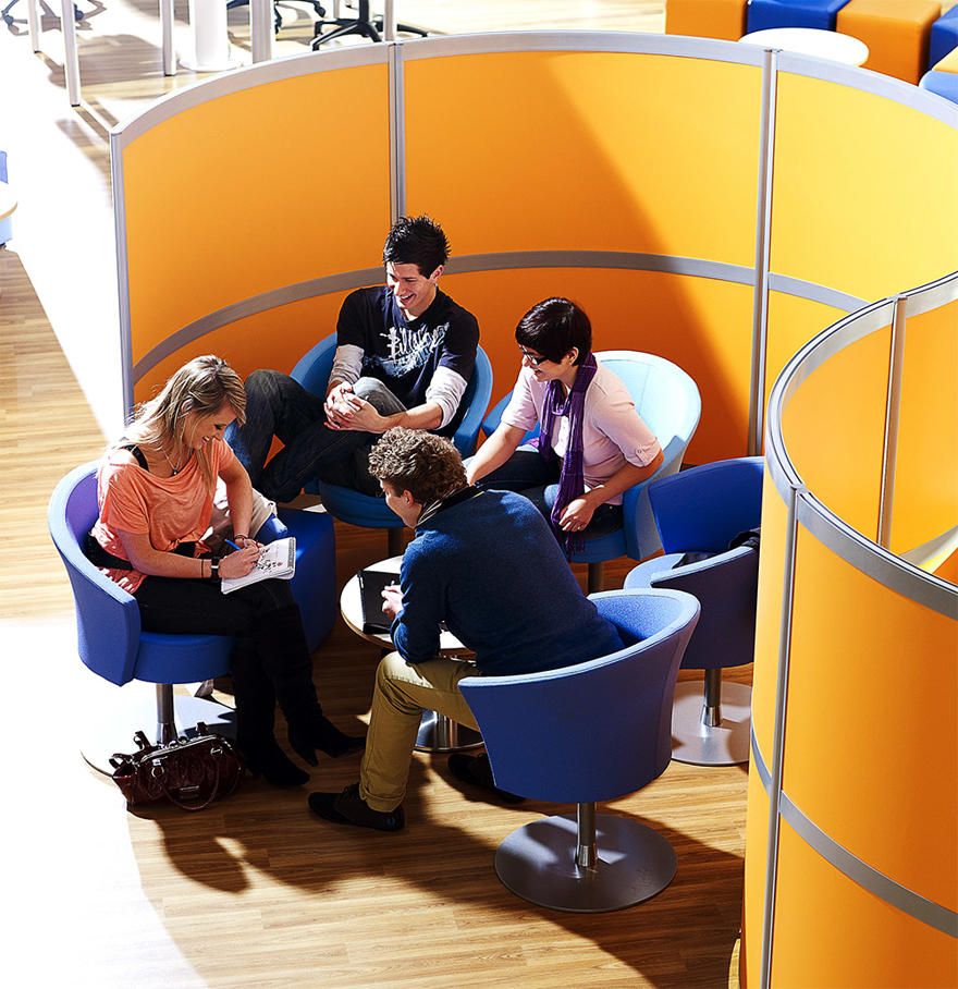 A group of students studying