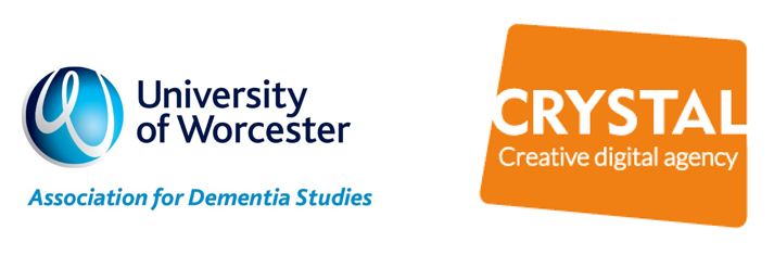 The logos for the University of Worcester and Crystal a creative design agency