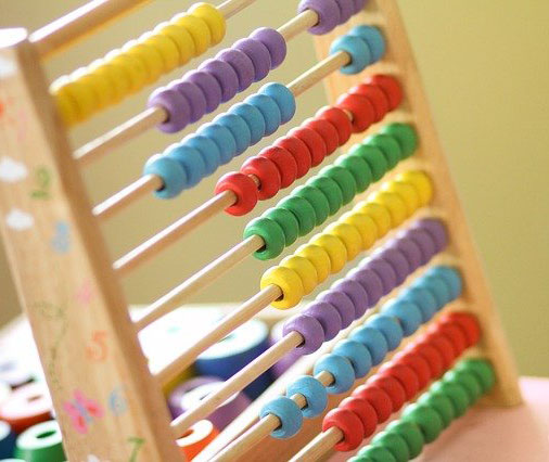 A close up image of an abacus