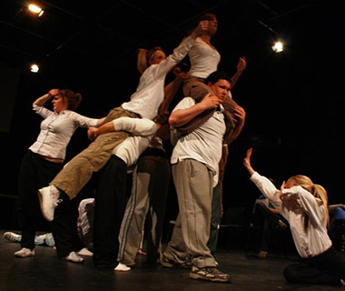 Energetic drama student performance