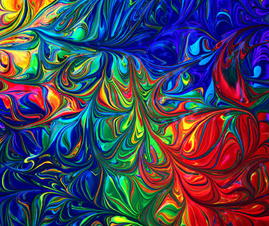 a swirling multi coloured painting