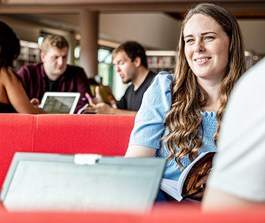 Students in a social learning space