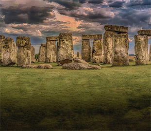 Stone Henge with a brooding sky above