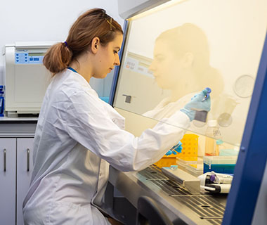 Female student in a laboratory