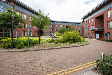 Outside view of on-campus halls of residence