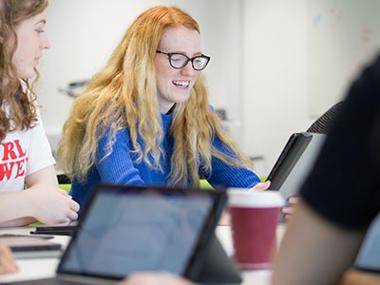 student at a computer