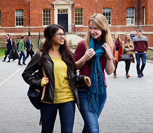 Students walking at city campus